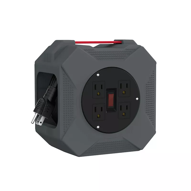 4 розетки. Котушка для пластикового шнура 45 футів 4 розетки. Котушка для пластикового шнура 45 футів