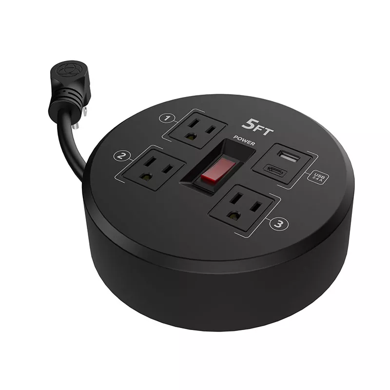 Міні 3 розетки Usb2.4a пластикова шнурова котушка